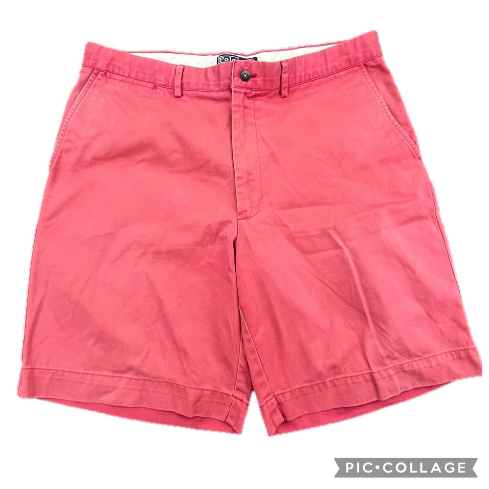 Polo Ralph Lauren Prospect Shorts‎ Mens Size 35 Salmon Pink Casual Cotton